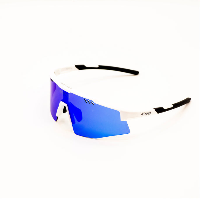 Gafas de ciclismo antivaho 4KAAD MIRADOR AEROLITE 2 blanco mate con lente espejo azul