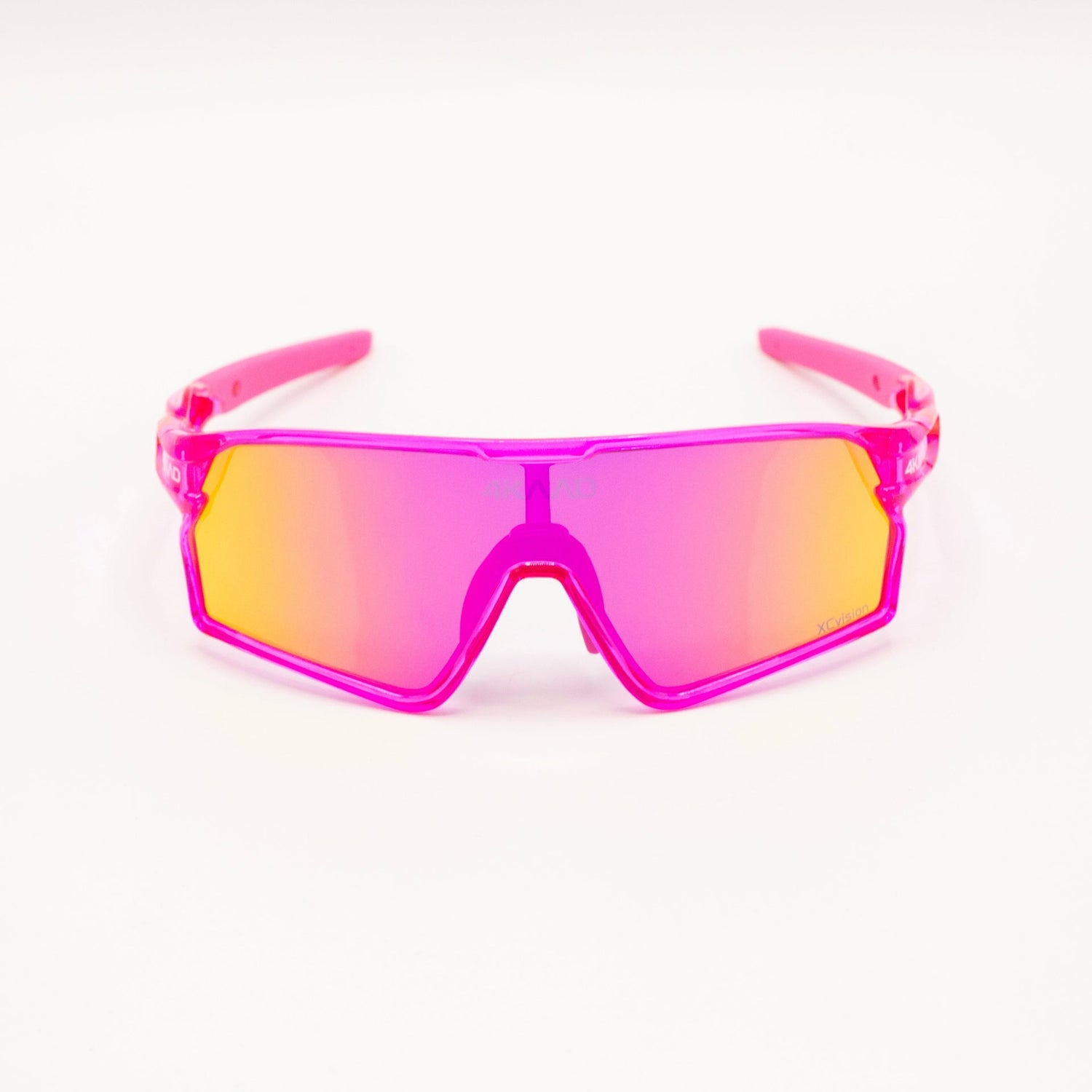 Gafas deportivas junior 4KAAD en rosa con lente transparente, vistas de frente