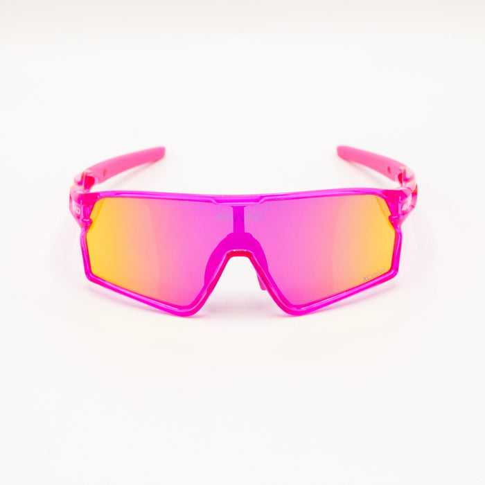 Gafas deportivas junior 4KAAD en rosa con lente transparente, vistas de frente