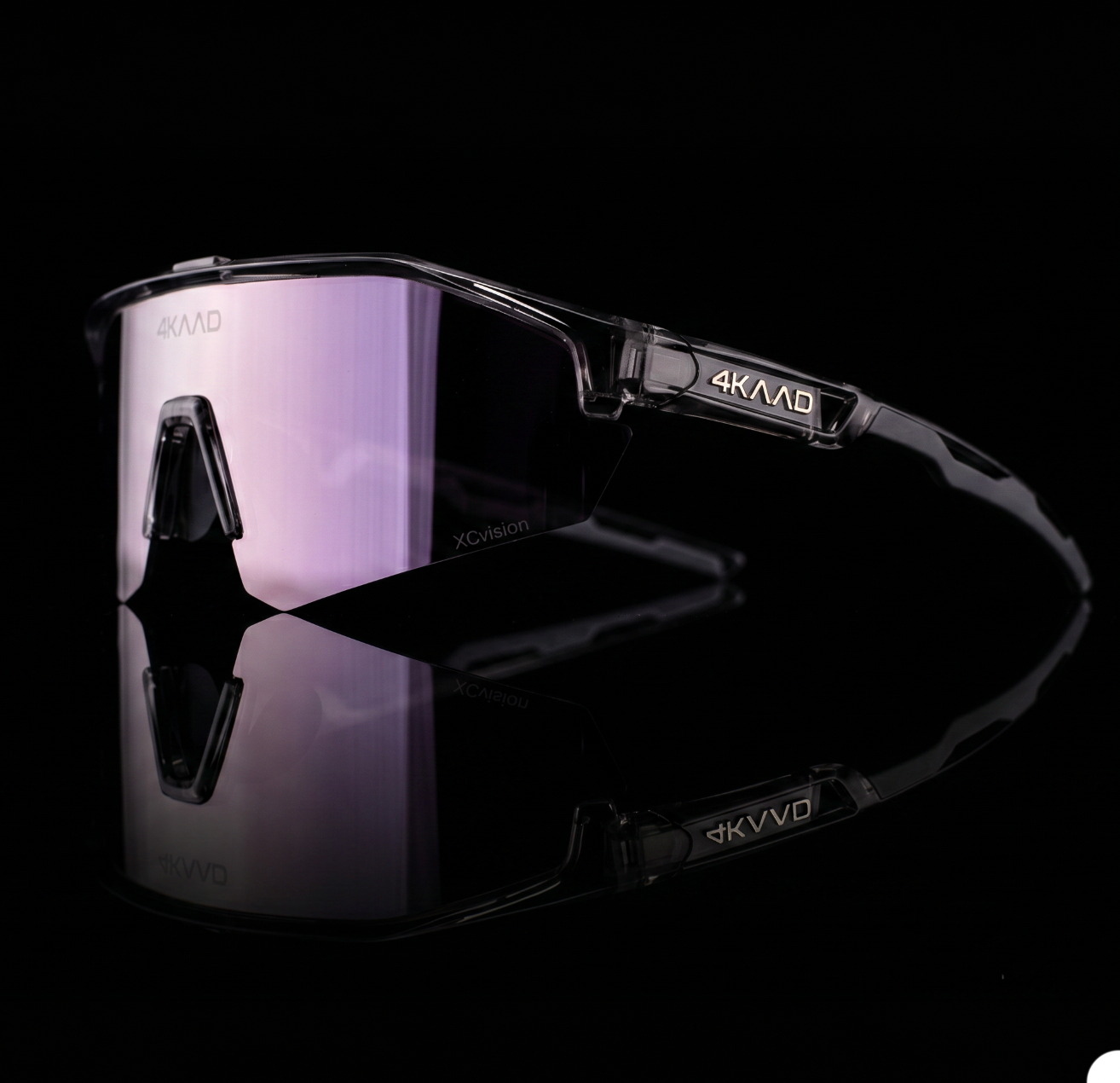 Gafas deportivas 4KAAD con lente transparente rosa para verano
