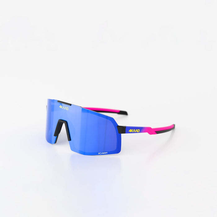 Cómo limpiar gafas de ciclismo: 4KAAD BEAT RACE azul-rosa con lente espejo multicapa