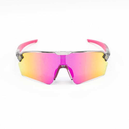 TRIYON — Gafas deportivas rosa translúcido · Lente espejo rosa