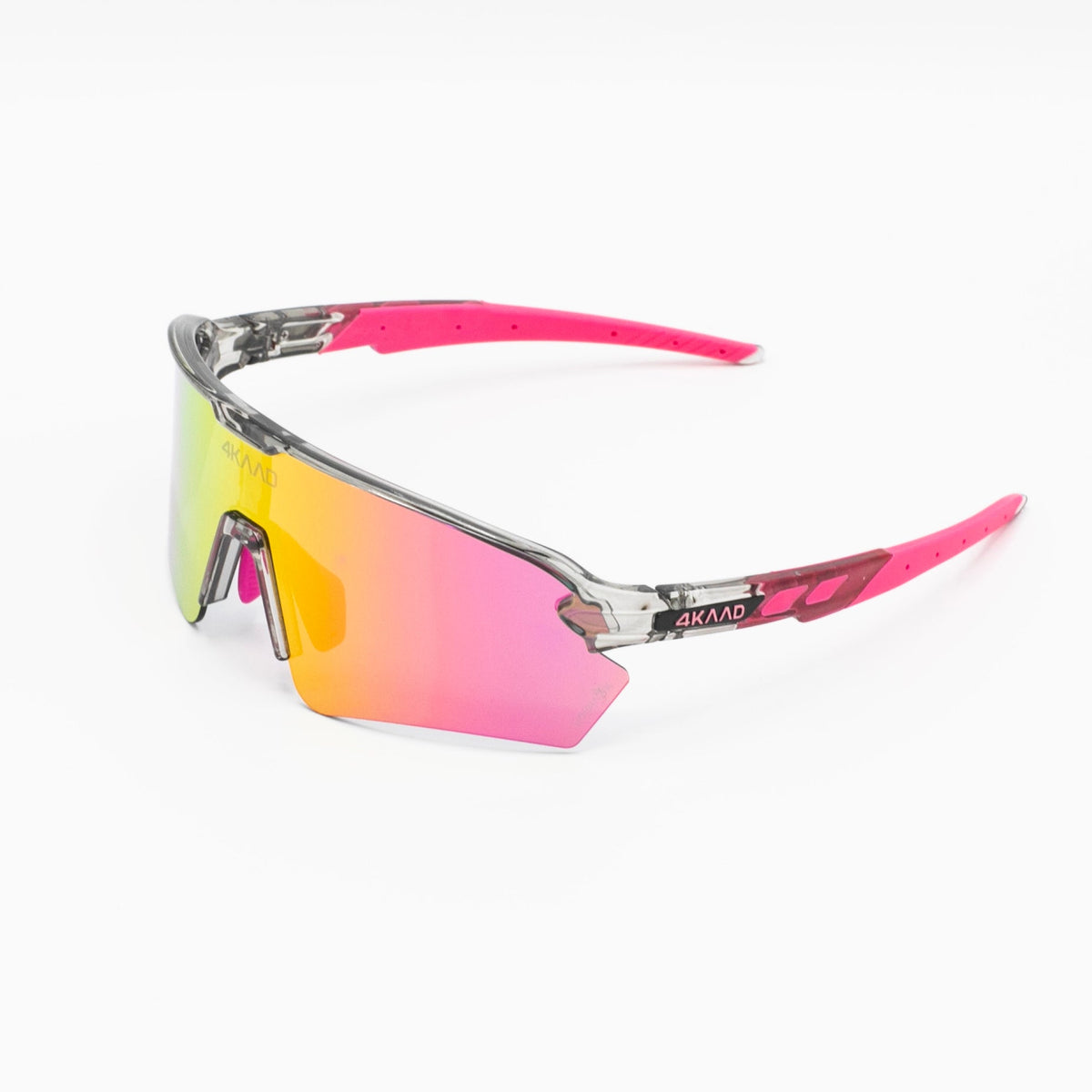 TRIYON — Gafas deportivas rosa translúcido · Lente espejo rosa