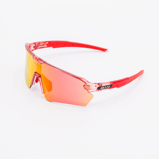 TRIYON — Gafas deportivas rojo translúcido · Lente espejo rojo