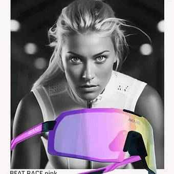 BEAT RACE Cycling Glasses - Pink & White XCvision MULTI LAYER MIRROR Lens | Eyewear Cycling UV400
