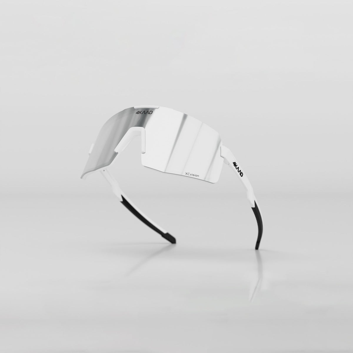 BEAT RACE Sport Glasses - White & Black with Silver XCvision MULTI LAYER MIRROR  Lens