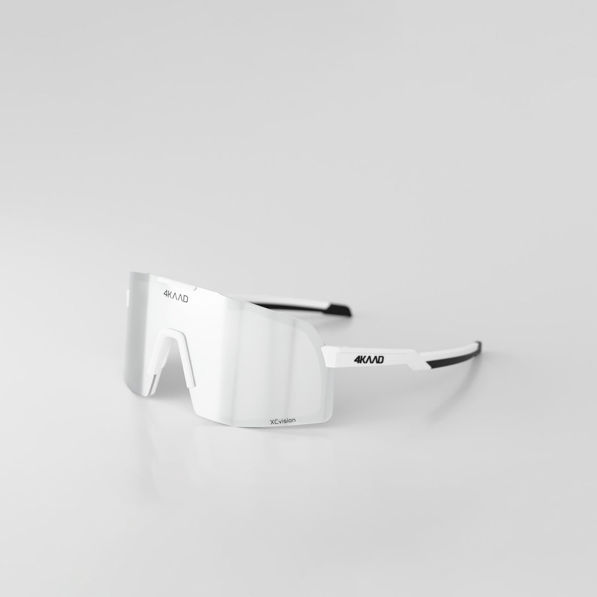 BEAT RACE Sport Glasses - White & Black with Silver XCvision MULTI LAYER MIRROR  Lens