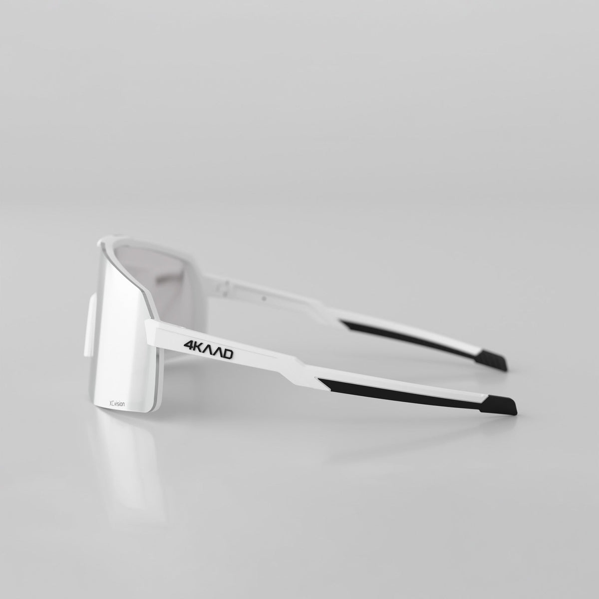 BEAT RACE Sport Glasses - White & Black with Silver XCvision MULTI LAYER MIRROR  Lens